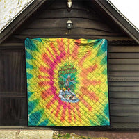 Tie-Dye Skeleton Surfing Lithuania Quilt It’s 5 O’Clock Somewhere - Wonder Print Shop