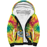 Tie-Dye Skeleton Surfing Lithuania Sherpa Hoodie It’s 5 O’Clock Somewhere - Wonder Print Shop