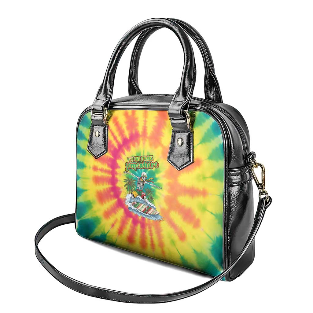 Tie-Dye Skeleton Surfing Lithuania Shoulder Handbag It’s 5 O’Clock Somewhere - Wonder Print Shop