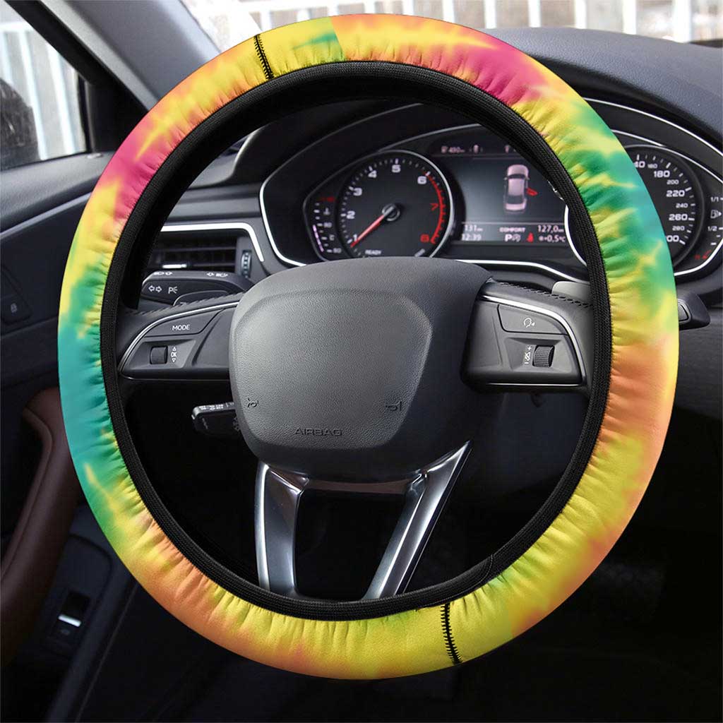 Tie-Dye Skeleton Surfing Lithuania Steering Wheel Cover It’s 5 O’Clock Somewhere - Wonder Print Shop
