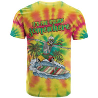 Tie-Dye Skeleton Surfing Lithuania T Shirt It’s 5 O’Clock Somewhere - Wonder Print Shop