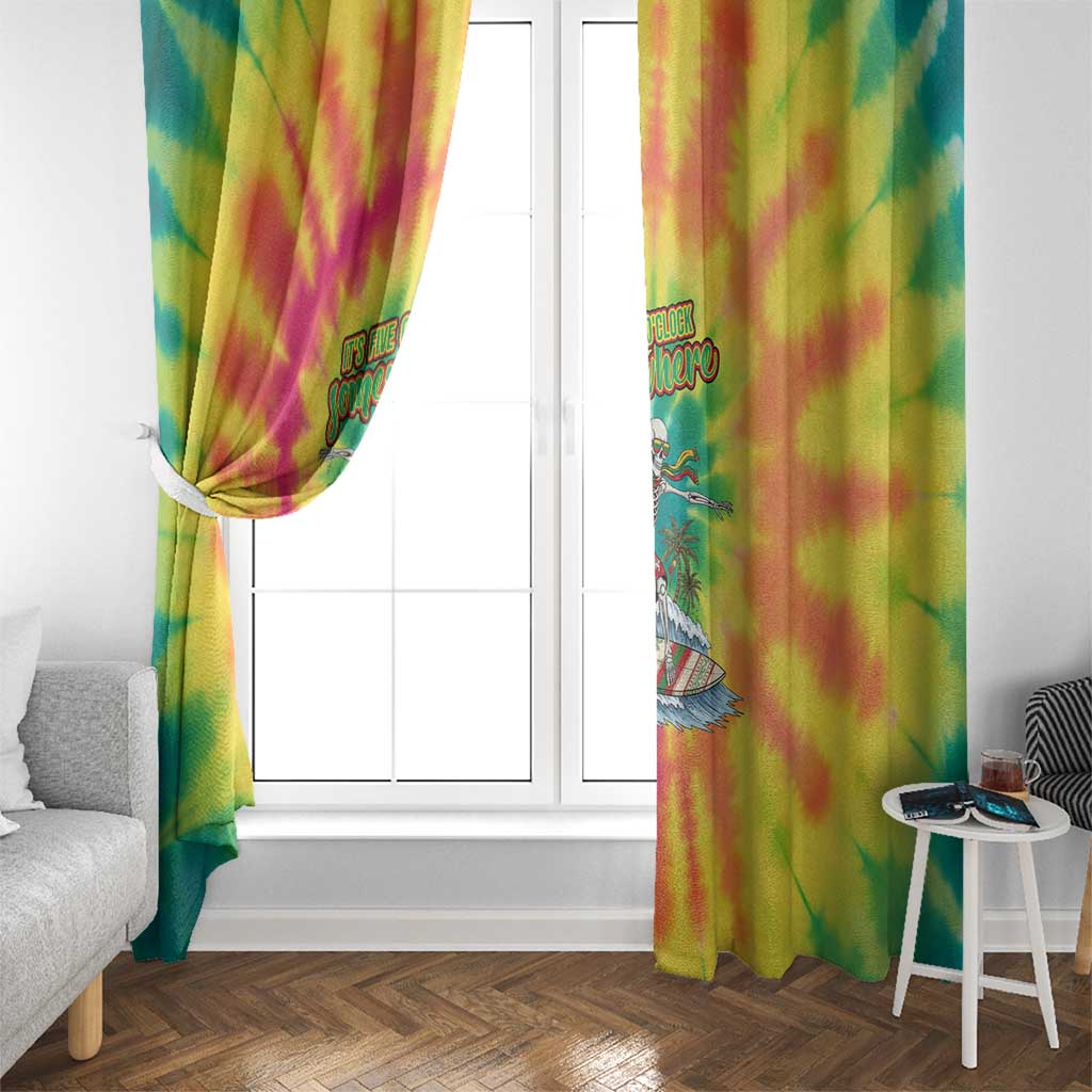 Tie-Dye Skeleton Surfing Lithuania Window Curtain It’s 5 O’Clock Somewhere - Wonder Print Shop