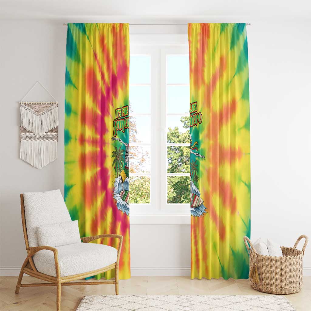 Tie-Dye Skeleton Surfing Lithuania Window Curtain It’s 5 O’Clock Somewhere - Wonder Print Shop