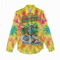 Tie-Dye Skeleton Surfing Lithuania Women Casual Shirt It’s 5 O’Clock Somewhere - Wonder Print Shop