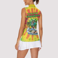 Tie-Dye Skeleton Surfing Lithuania Women Sleeveless Polo Shirt It’s 5 O’Clock Somewhere - Wonder Print Shop