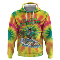 Tie-Dye Skeleton Surfing Lithuania Zip Hoodie It’s 5 O’Clock Somewhere - Wonder Print Shop