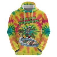 Tie-Dye Skeleton Surfing Lithuania Zip Hoodie It’s 5 O’Clock Somewhere - Wonder Print Shop