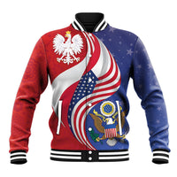Poland American Heritage Month Baseball Jacket Polish and American National Symbols