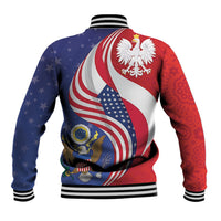 Poland American Heritage Month Baseball Jacket Polish and American National Symbols