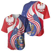 Poland American Heritage Month Baseball Jersey Polish and American National Symbols