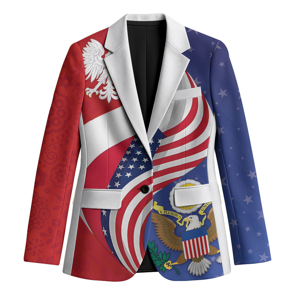 Poland American Heritage Month Blazer Polish and American National Symbols