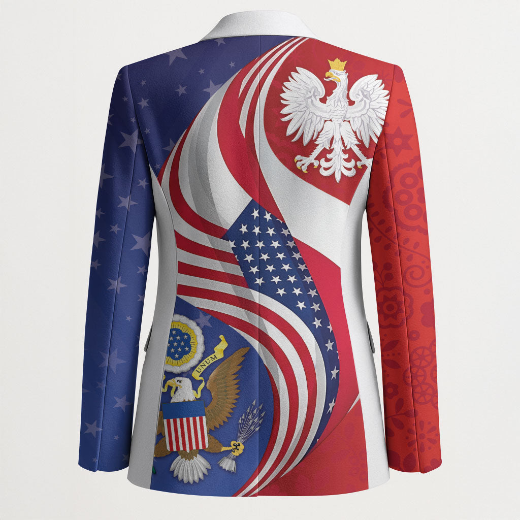 Poland American Heritage Month Blazer Polish and American National Symbols