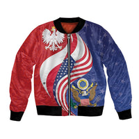 Poland American Heritage Month Bomber Jacket Polish and American National Symbols
