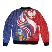 Poland American Heritage Month Bomber Jacket Polish and American National Symbols