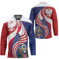 Poland American Heritage Month Hockey Jersey Polish and American National Symbols