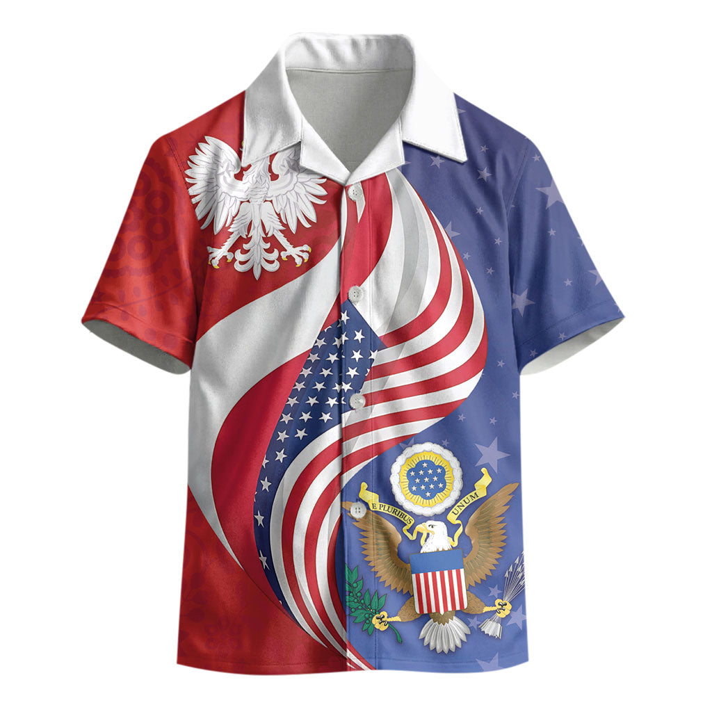 Poland American Heritage Month Kid Hawaiian Shirt Polish and American National Symbols