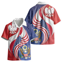 Poland American Heritage Month Kid Hawaiian Shirt Polish and American National Symbols