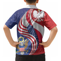 Poland American Heritage Month Kid Hawaiian Shirt Polish and American National Symbols