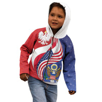 Poland American Heritage Month Kid Hoodie Polish and American National Symbols