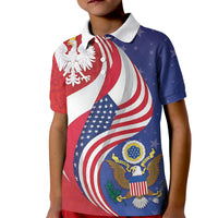 Poland American Heritage Month Kid Polo Shirt Polish and American National Symbols