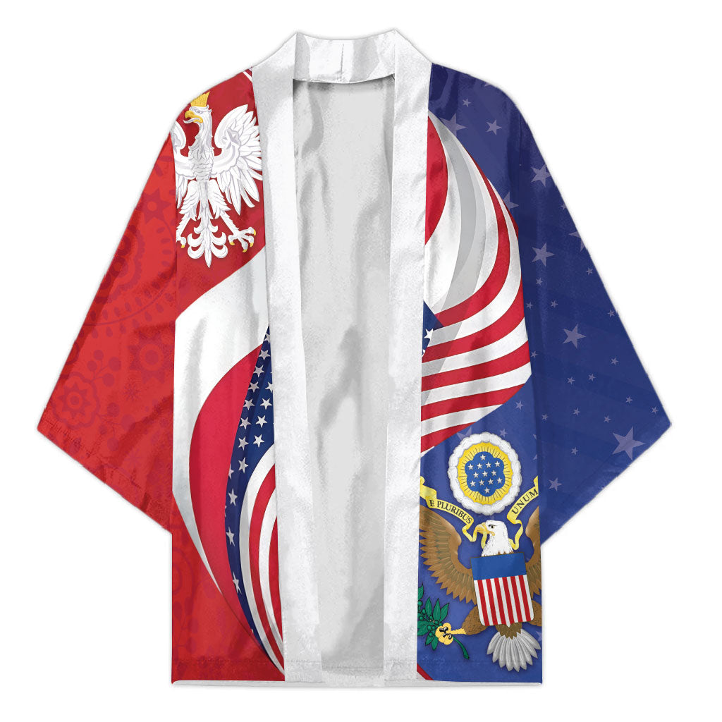 Poland American Heritage Month Kimono Polish and American National Symbols