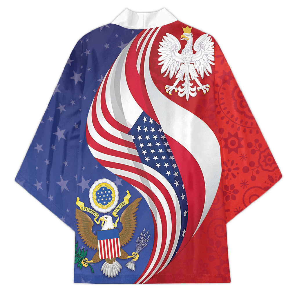 Poland American Heritage Month Kimono Polish and American National Symbols