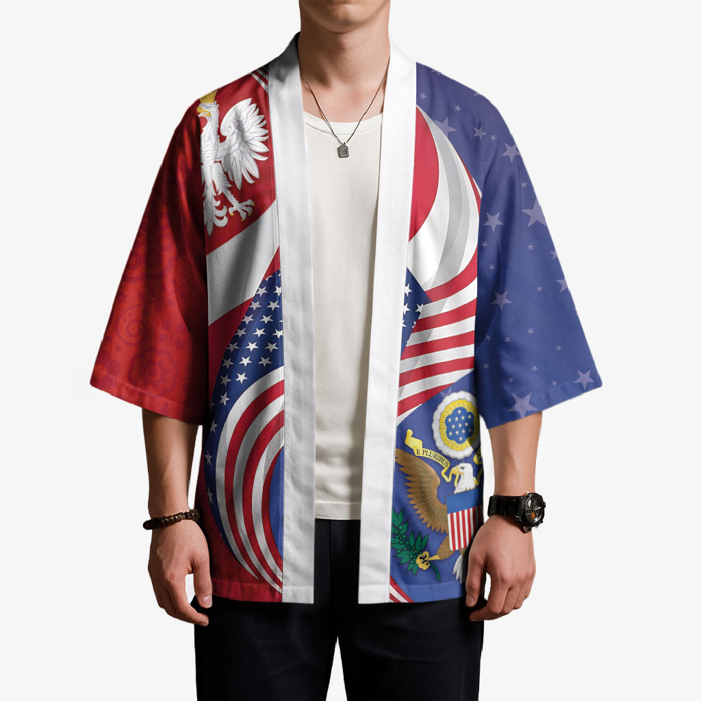 Poland American Heritage Month Kimono Polish and American National Symbols