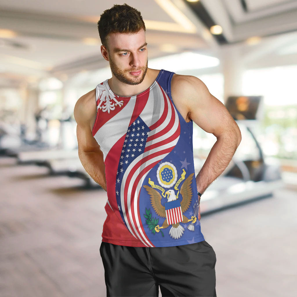 Poland American Heritage Month Men Tank Top Polish and American National Symbols
