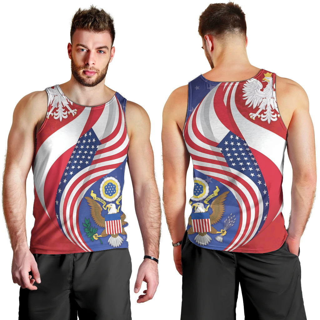 Poland American Heritage Month Men Tank Top Polish and American National Symbols