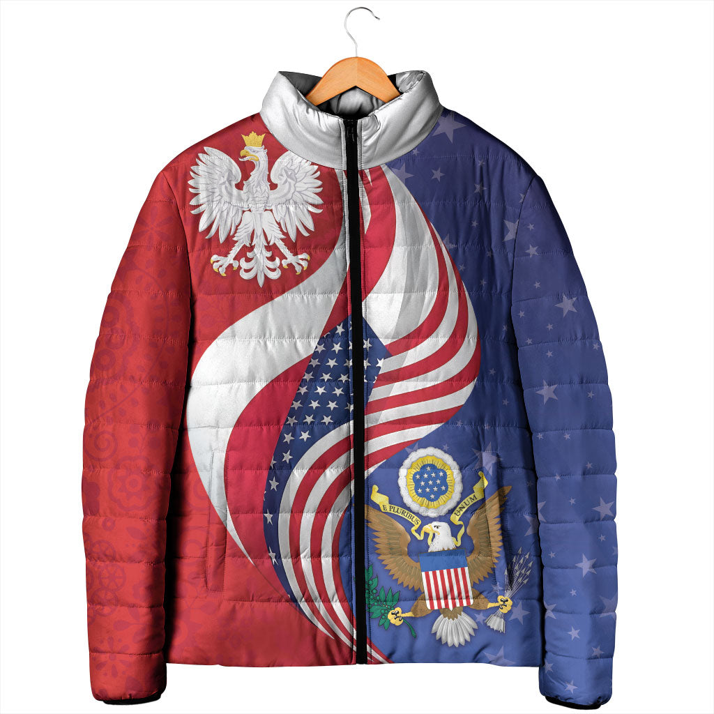 Poland American Heritage Month Padded Jacket Polish and American National Symbols