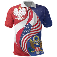 Poland American Heritage Month Polo Shirt Polish and American National Symbols