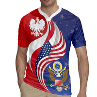 Poland American Heritage Month Rugby Jersey Polish and American National Symbols