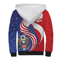 Poland American Heritage Month Sherpa Hoodie Polish and American National Symbols