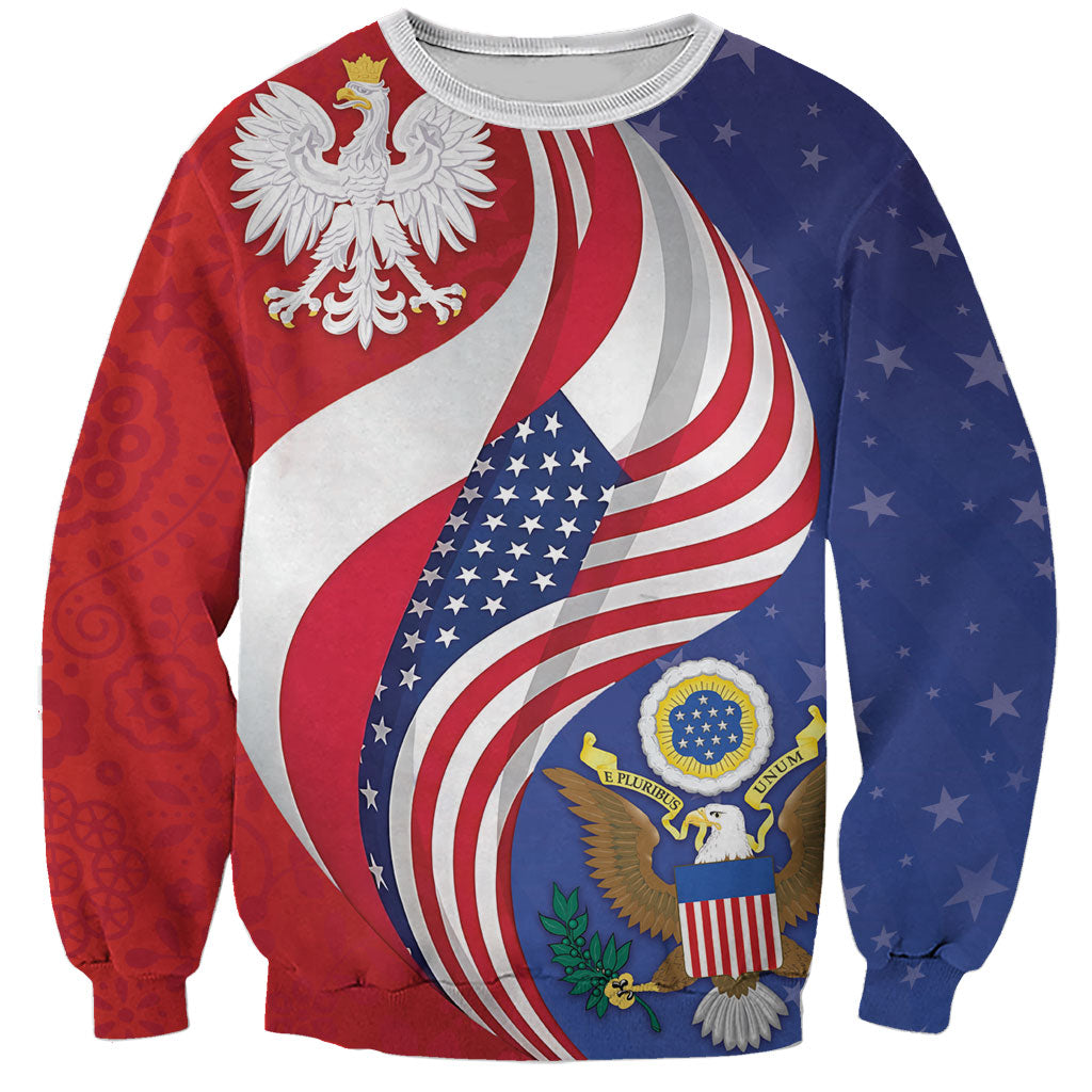 Poland American Heritage Month Sweatshirt Polish and American National Symbols