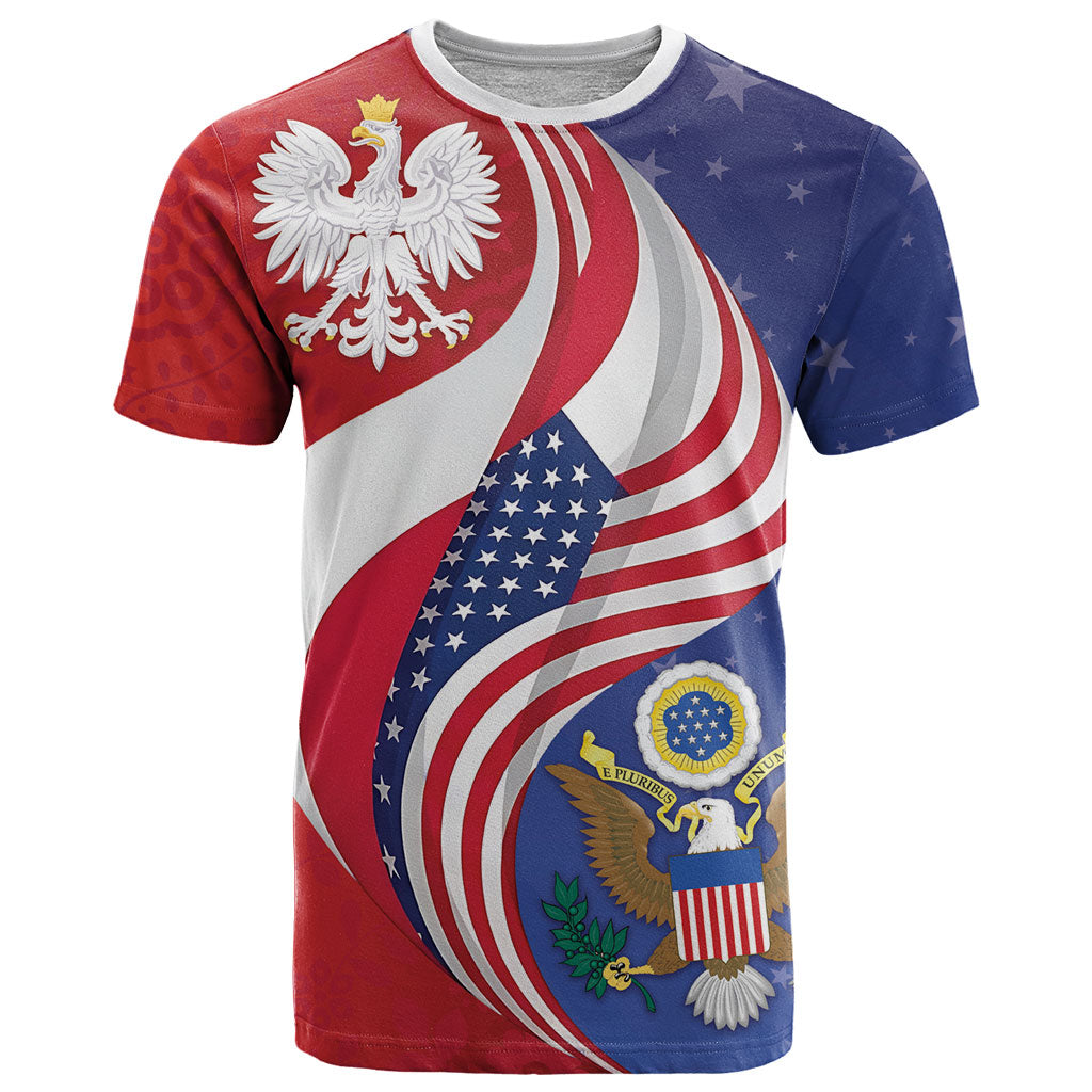 Poland American Heritage Month T Shirt Polish and American National Symbols