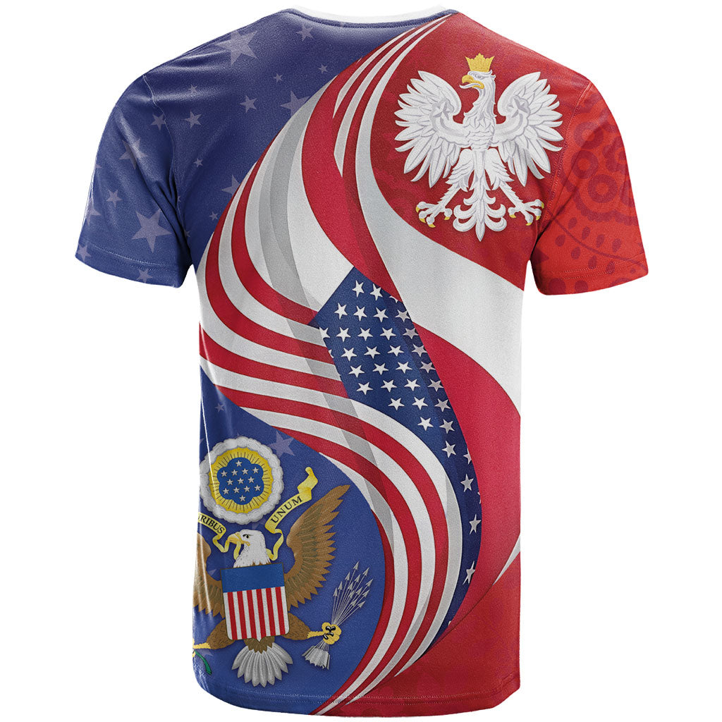 Poland American Heritage Month T Shirt Polish and American National Symbols