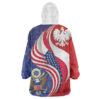 Poland American Heritage Month Wearable Blanket Hoodie Polish and American National Symbols