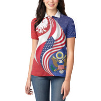 Poland American Heritage Month Women Polo Shirt Polish and American National Symbols