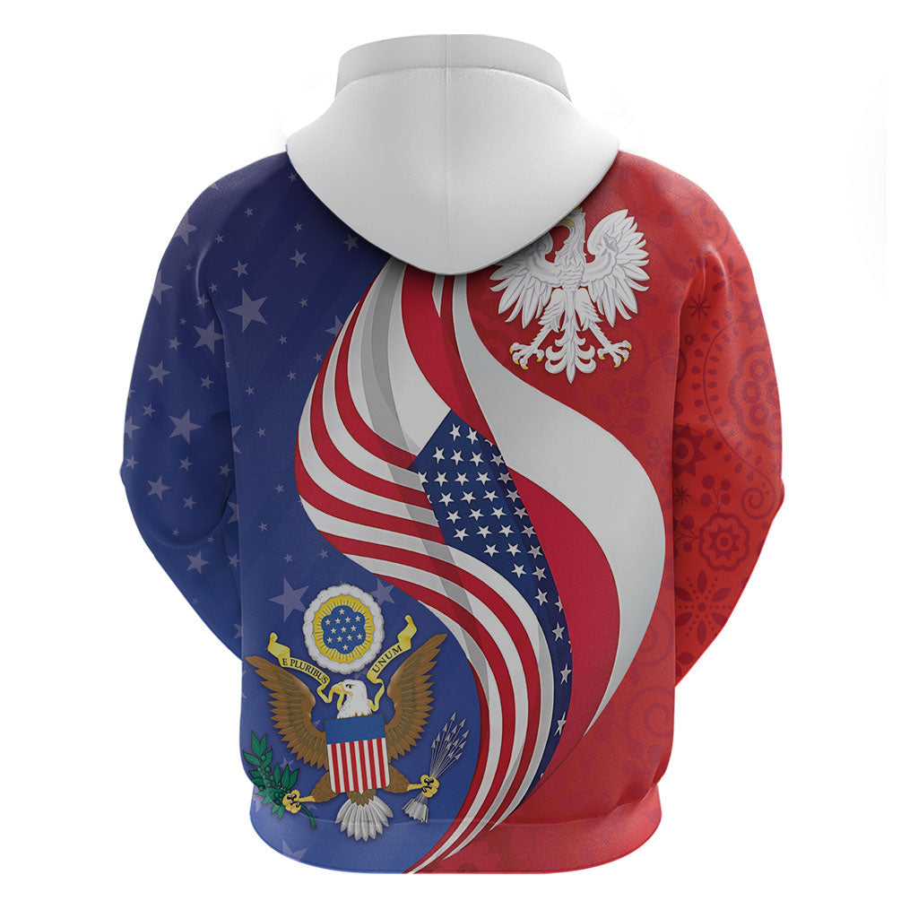 Poland American Heritage Month Zip Hoodie Polish and American National Symbols