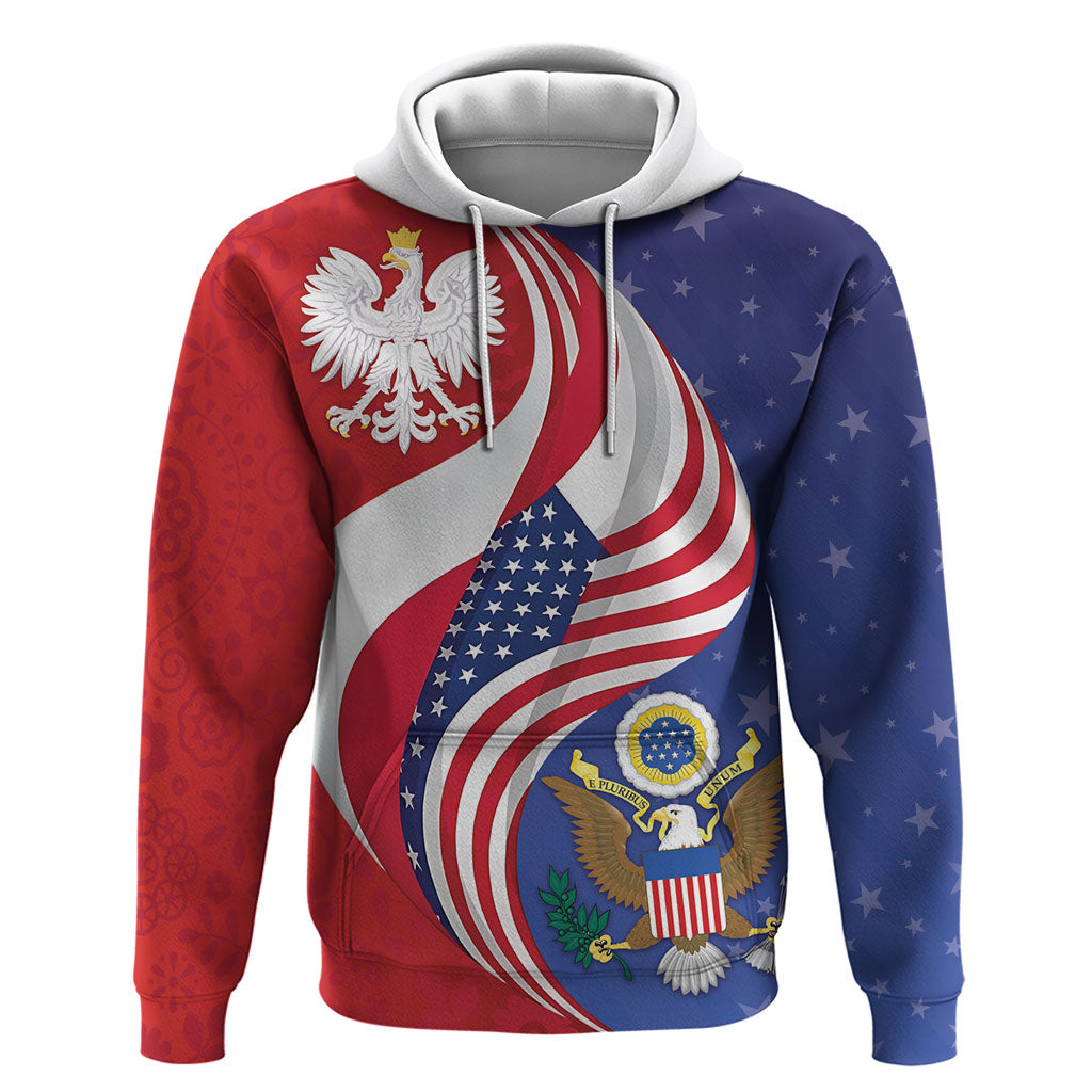 Poland American Heritage Month Zip Hoodie Polish and American National Symbols