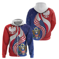 Poland American Heritage Month Zip Hoodie Polish and American National Symbols