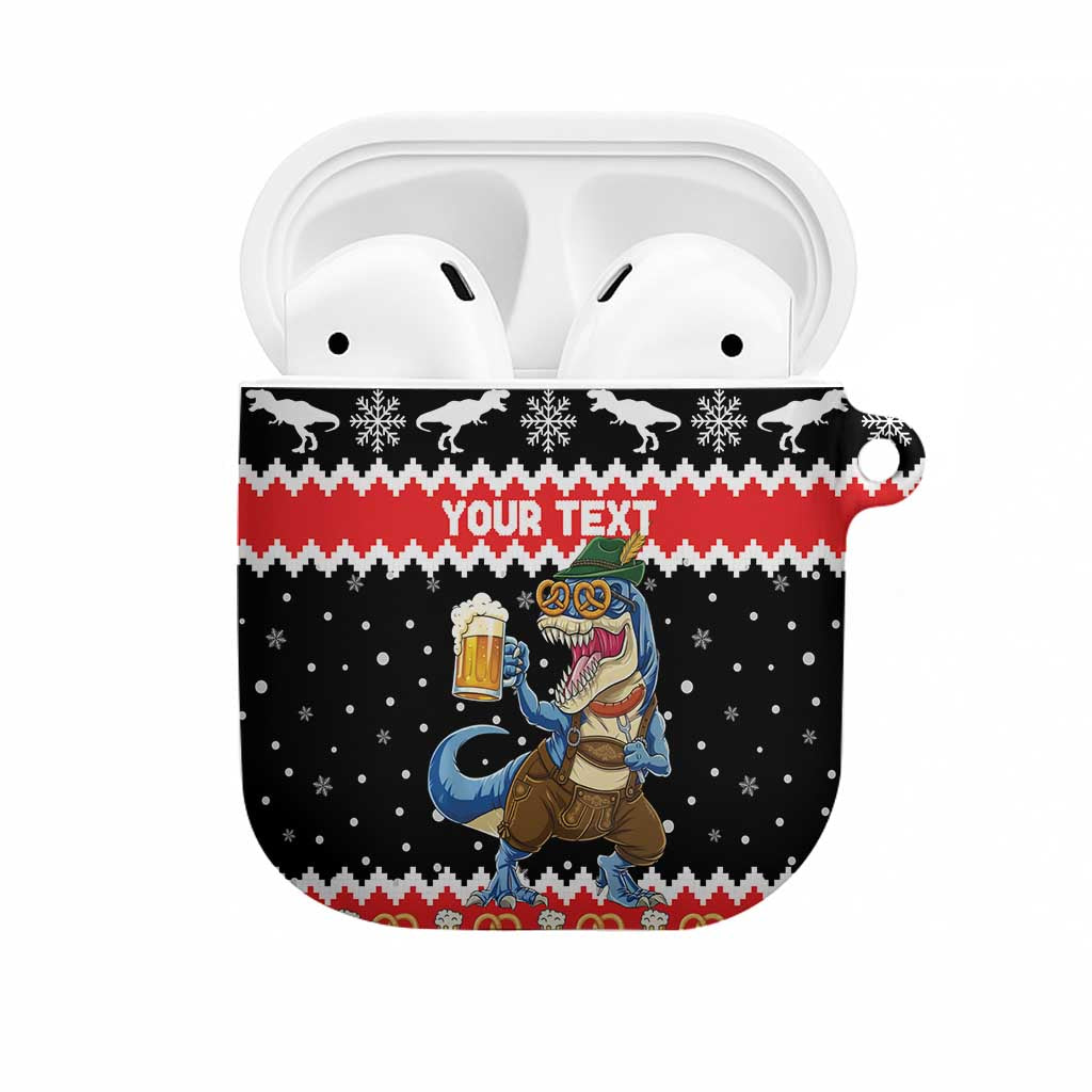Personalized German T-Rex Christmas AirPods Case Funny Beer Dinosaur Xmas - Wonder Print Shop