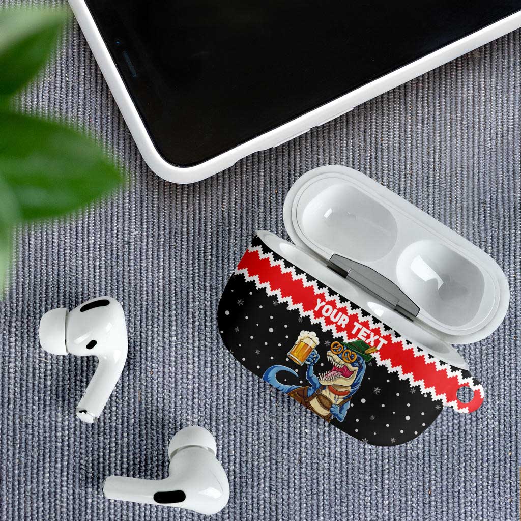 Personalized German T-Rex Christmas AirPods Case Funny Beer Dinosaur Xmas - Wonder Print Shop