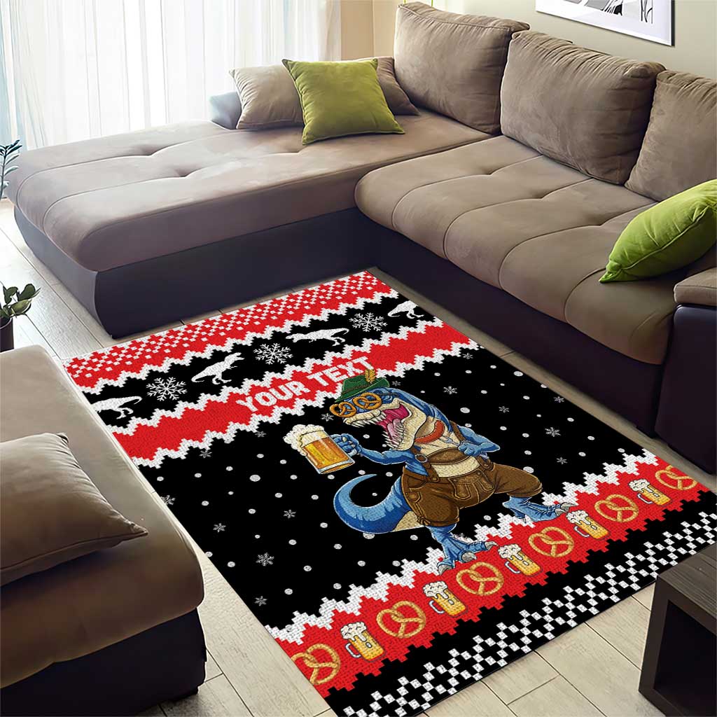 Personalized German T-Rex Christmas Area Rug Funny Beer Dinosaur Xmas - Wonder Print Shop