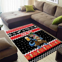 Personalized German T-Rex Christmas Area Rug Funny Beer Dinosaur Xmas - Wonder Print Shop