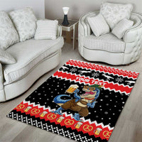 Personalized German T-Rex Christmas Area Rug Funny Beer Dinosaur Xmas - Wonder Print Shop