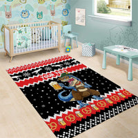 Personalized German T-Rex Christmas Area Rug Funny Beer Dinosaur Xmas - Wonder Print Shop