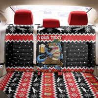 Personalized German T-Rex Christmas Back Car Seat Cover Funny Beer Dinosaur Xmas - Wonder Print Shop