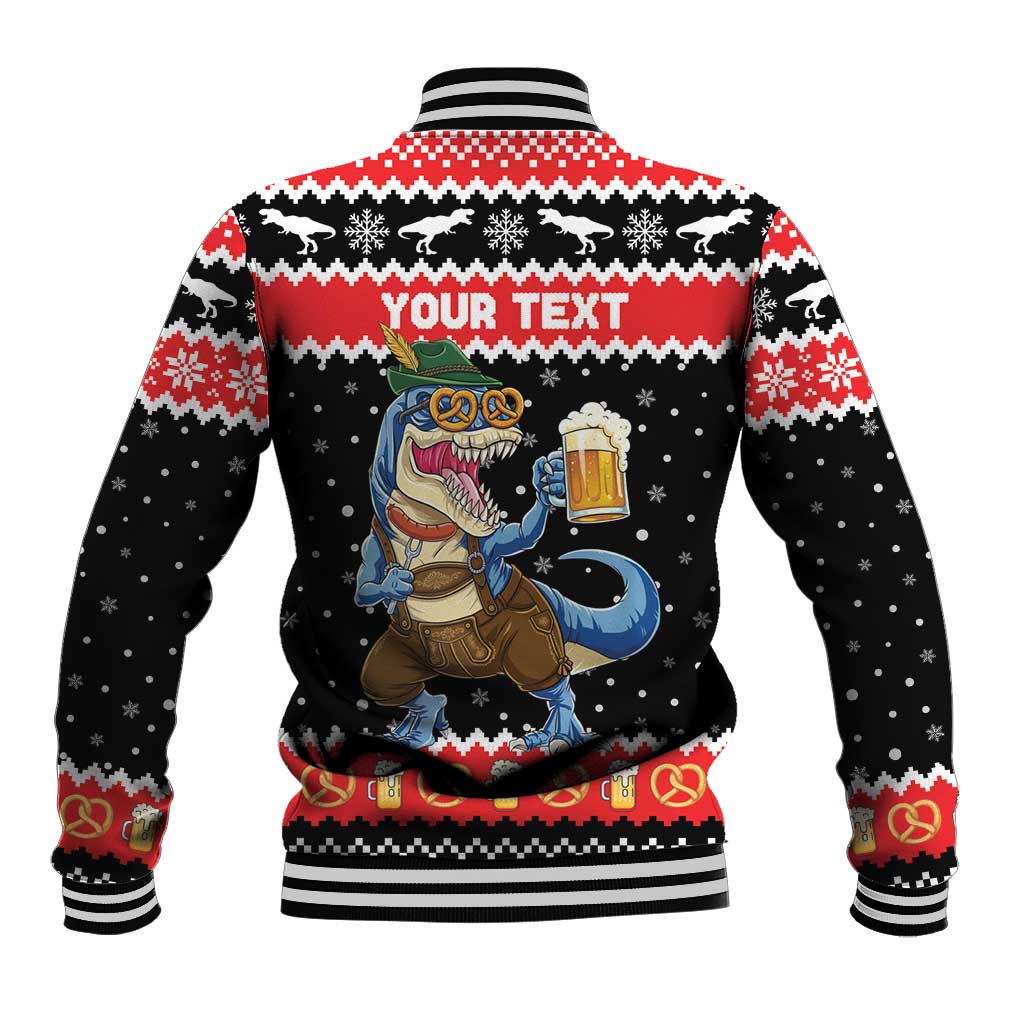 Personalized German T-Rex Christmas Baseball Jacket Funny Beer Dinosaur Xmas - Wonder Print Shop