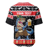 Personalized German T-Rex Christmas Baseball Jersey Funny Beer Dinosaur Xmas - Wonder Print Shop